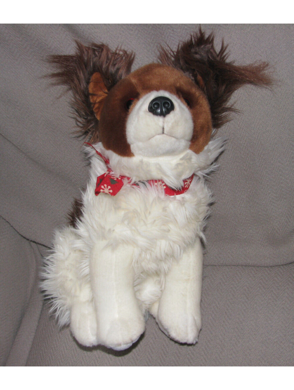 CIRCO STUFFED PLUSH PUPPY DOG CREAM IVORY BROWN FLUFFY PAPILLON SPOT TARGET